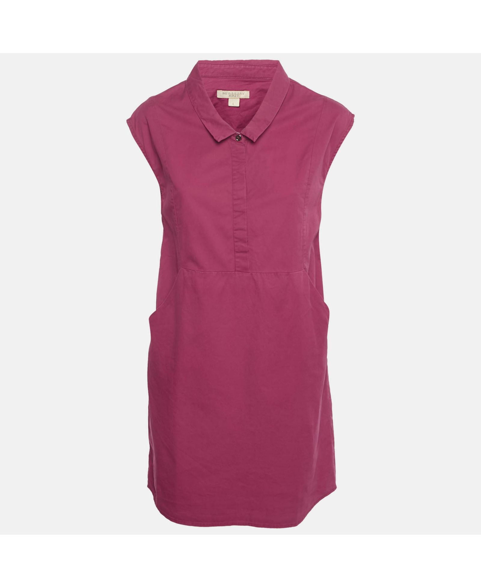 Женское мини-платье Pre-Owned Burberry Brit Dark Pink Cotton без рукавов