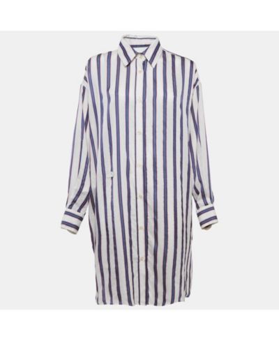Платье Pre-Owned Isabel Marant Women's Etoile White/blue Stripe Cotton Blend Seenli