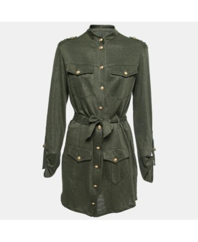 Женское трикотажное платье Balmain Green Knit