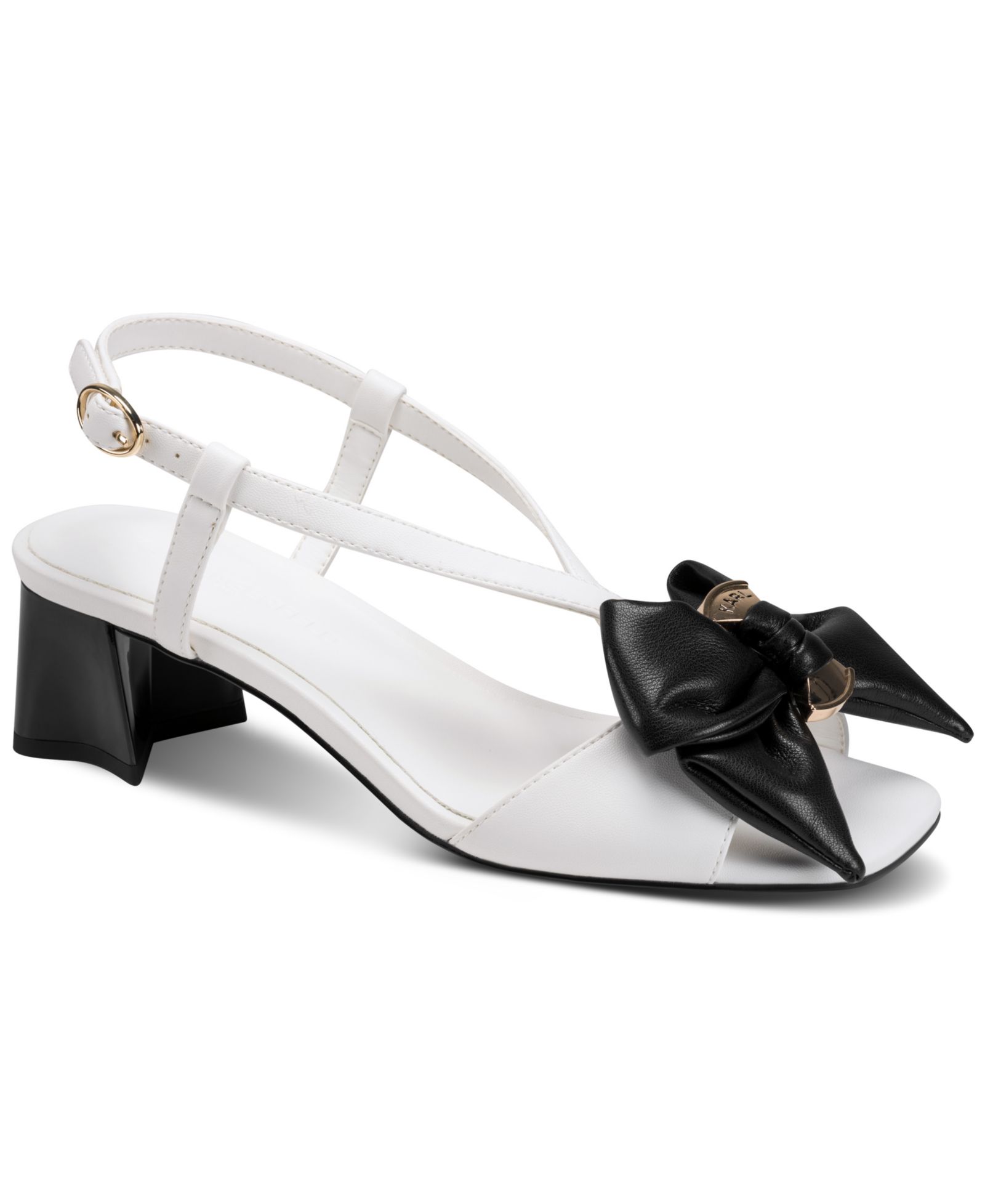 KARL LAGERFELD PARIS Women's Suttyn Bow Buckle Sandals