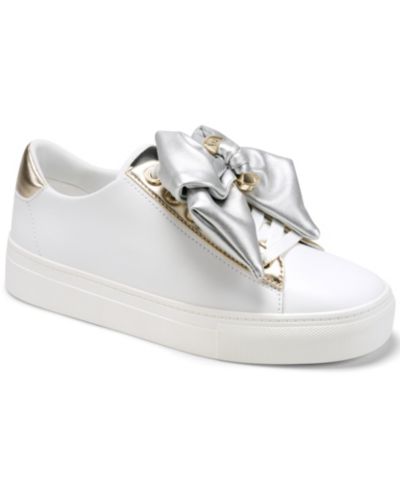 KARL LAGERFELD PARIS Women's Claudette Bow Lace-Up Sneakers