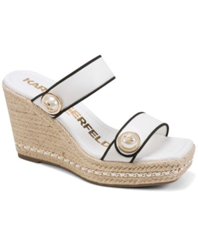KARL LAGERFELD PARIS Women's Carsen Slip-On Wedge Sandals