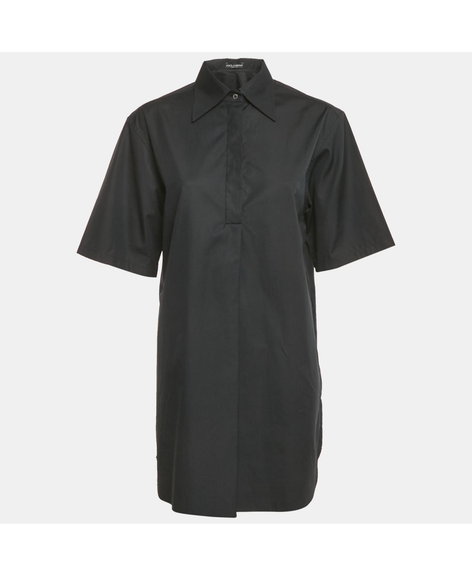 Pre-Owned Dolce & Gabbana Women's Pre-Owned Dolce and Gabbana Black Cotton Oversize Tunic