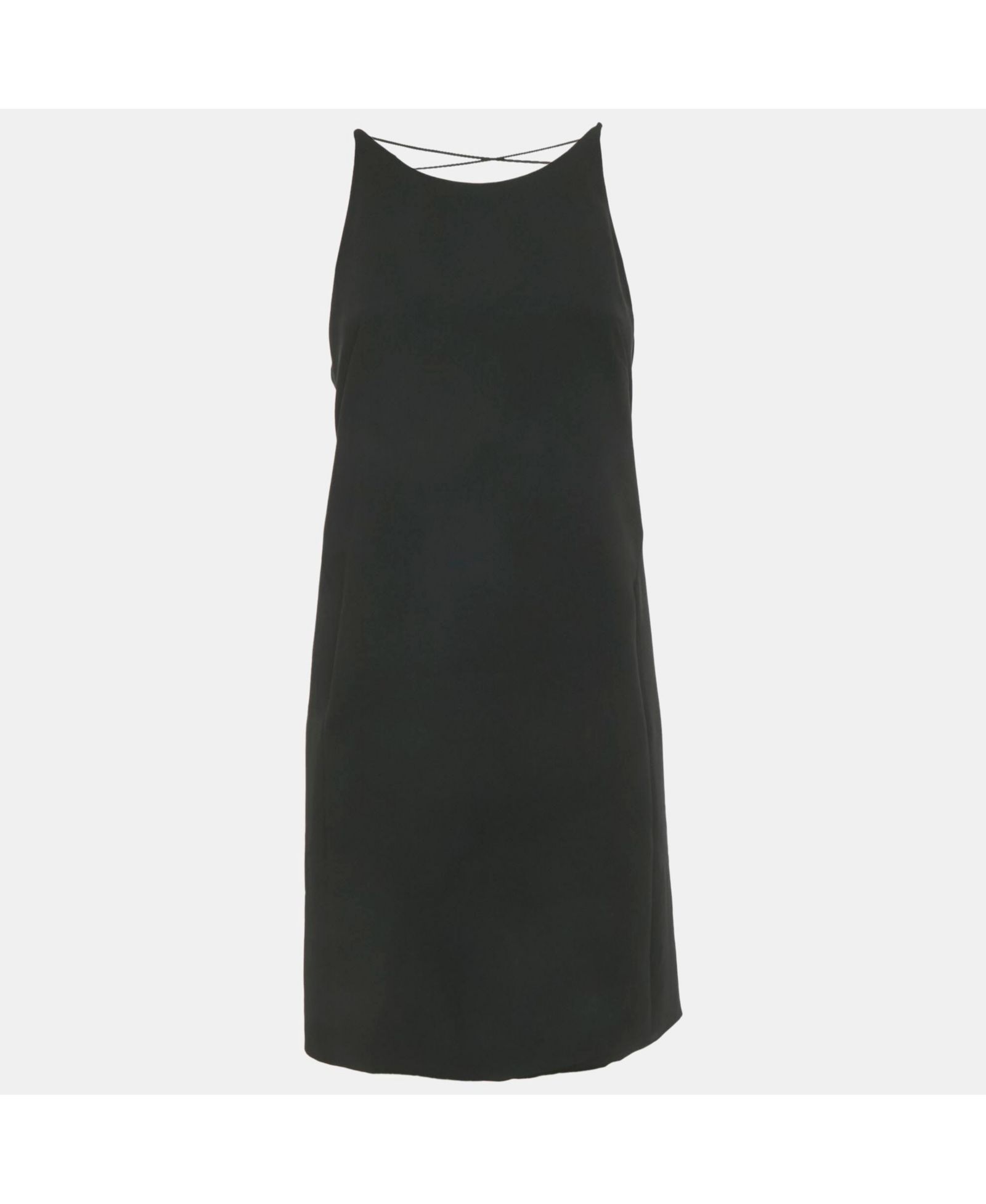Женское мини-платье Versace Pre-Owned Black Crepe Crisscross Detail