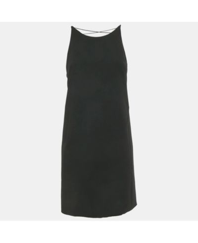 Женское мини-платье Versace Pre-Owned Black Crepe Crisscross Detail