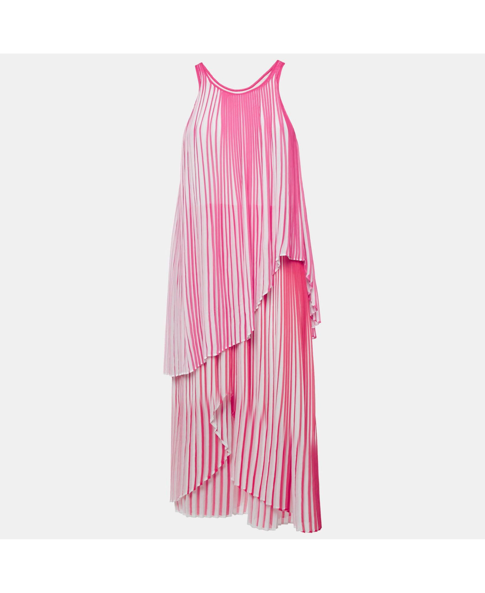 Платье Stella Mccartney Women's Pink/red Pleated Crepe Sleeveless