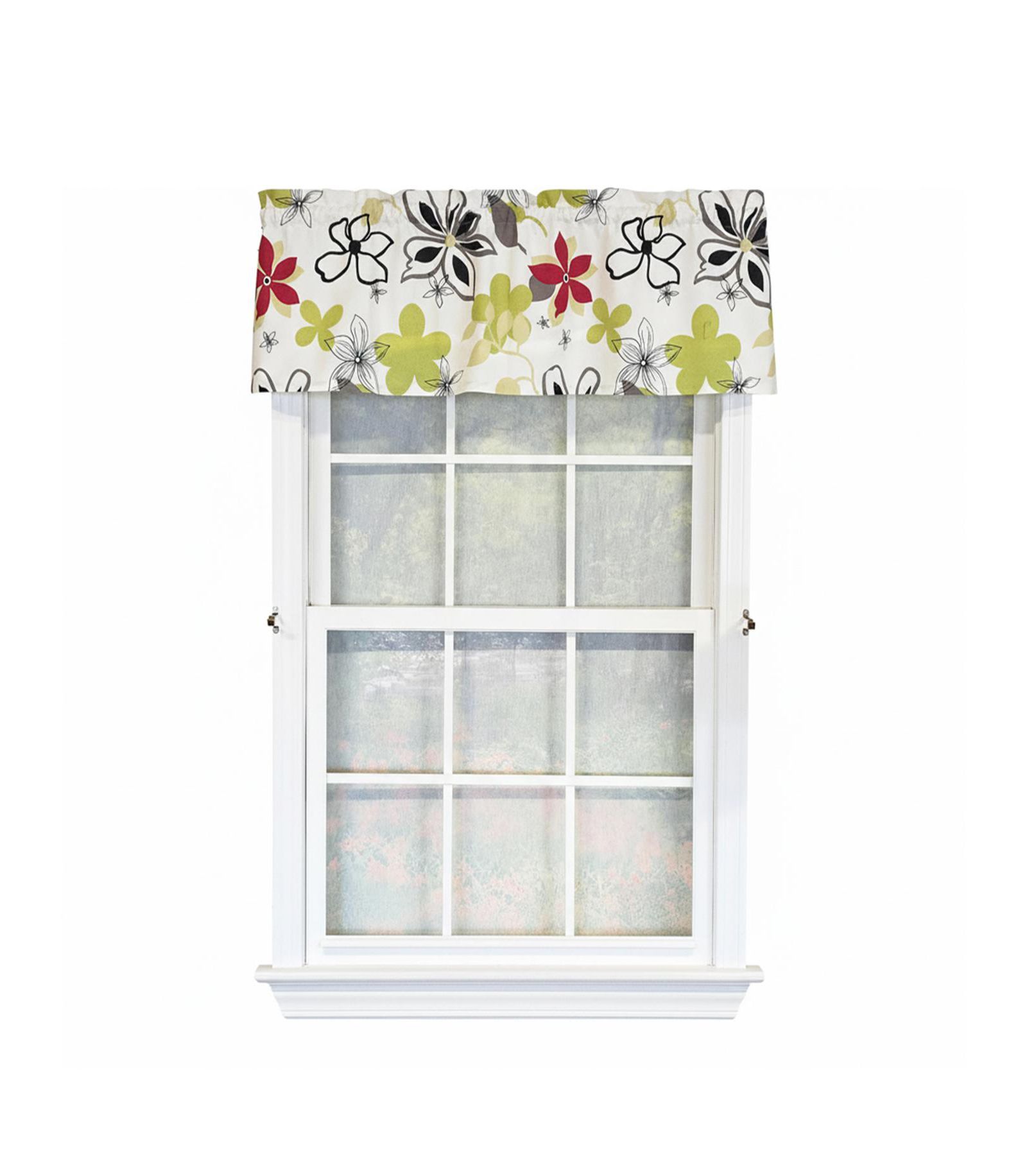 RLF Home 100% Cotton High Quality Aria Tailored Window Valance with 1.5" Rod Pocket 50" W X 12" L Ivory