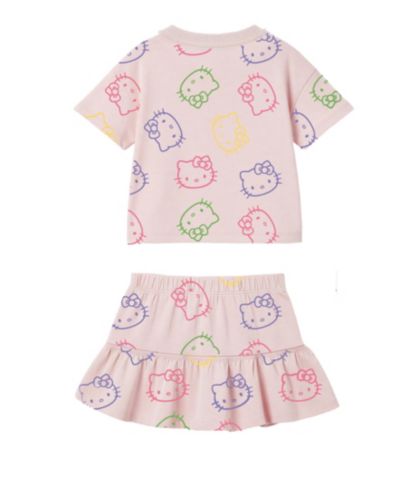 Hello Kitty Детский комплект из футболки с коротким рукавом и шорт, 2-Piece Set, 2T-6X