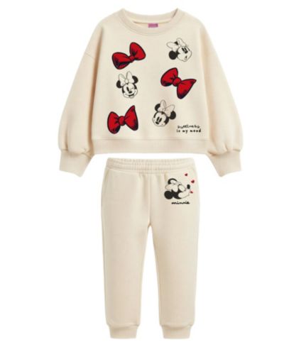 Disney Girls' 2T-6X Long-Sleeve Top and Minnie Fleece Jogger, 2-Piece Set