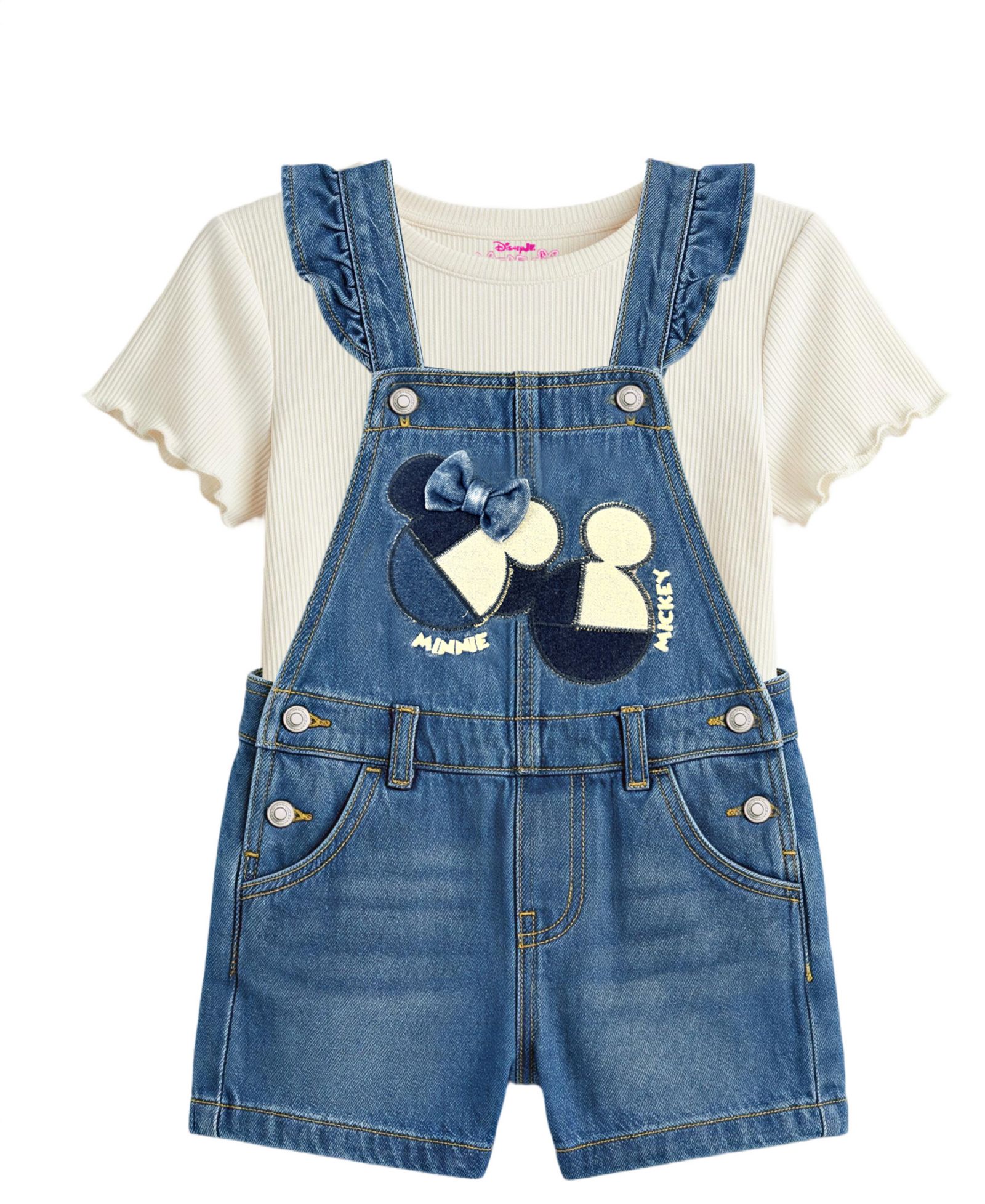 Disney Детский комплект: футболка с коротким рукавом и шорты Minnie Denim, 2-Piece Set