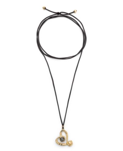 UNOde50 Modern Gold Plated Heart Faceted Crystal Necklace