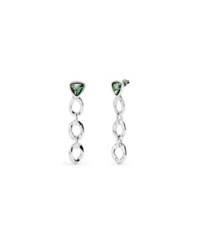 UNOde50 Серьги с зелеными кристаллами Silver Plated Dazzling Green Crystal Drop