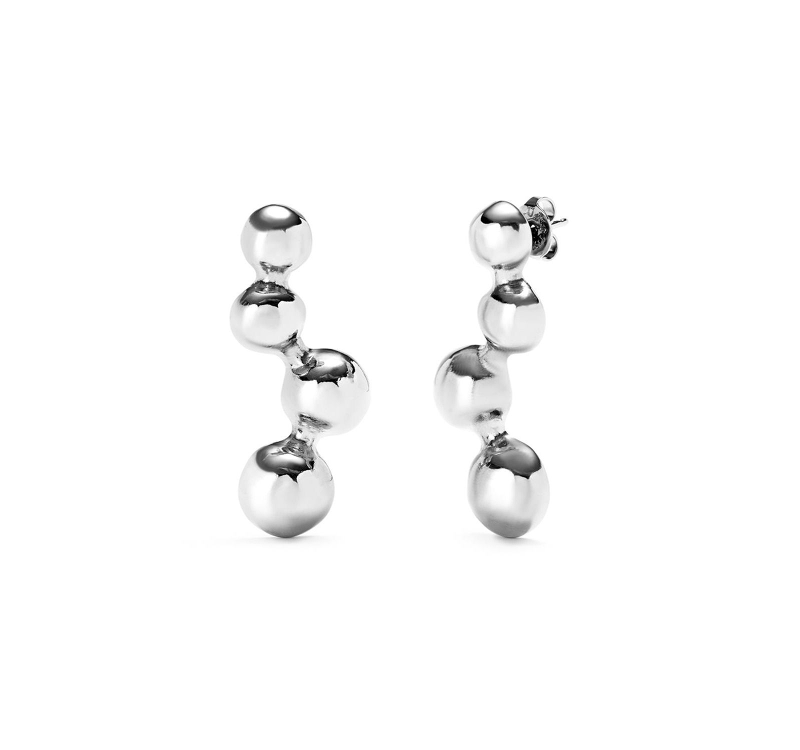 Серьги-подвески UNOde50 High-Shine Silver "Bubble"