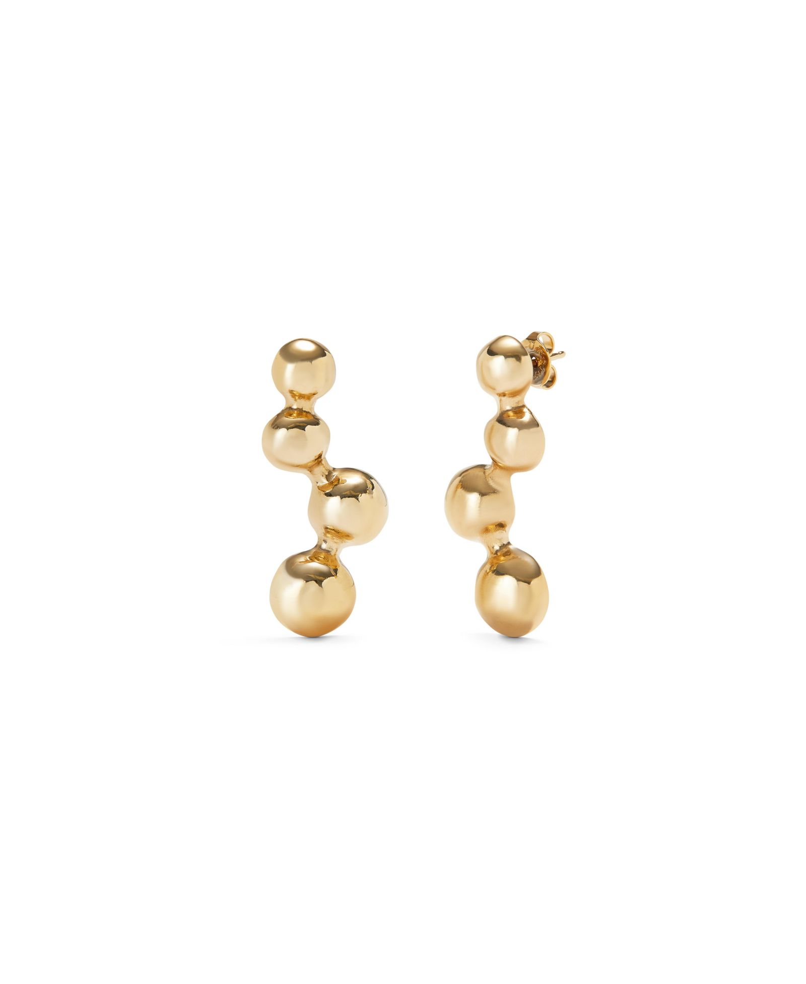 UNOde50 серьги-капли Bubble Gold High-Shine