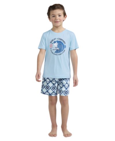 Детский комплект Hurley Boys 4-7 Crochet Skull Swim T-Shirt и Shorts, 2-Piece Set