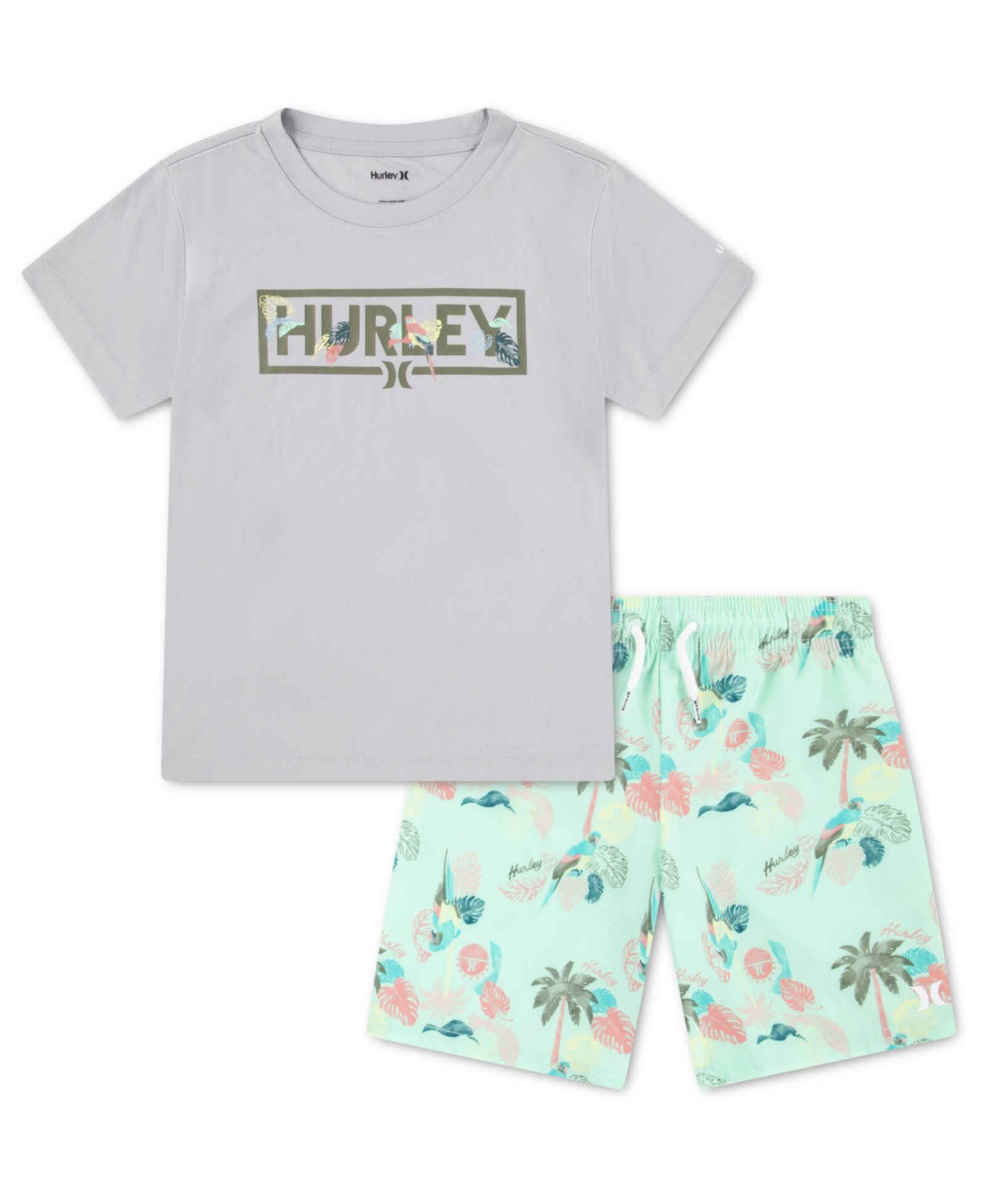Hurley Детский комплект из футболки и шорт Parrot-Dise Swim 4-7