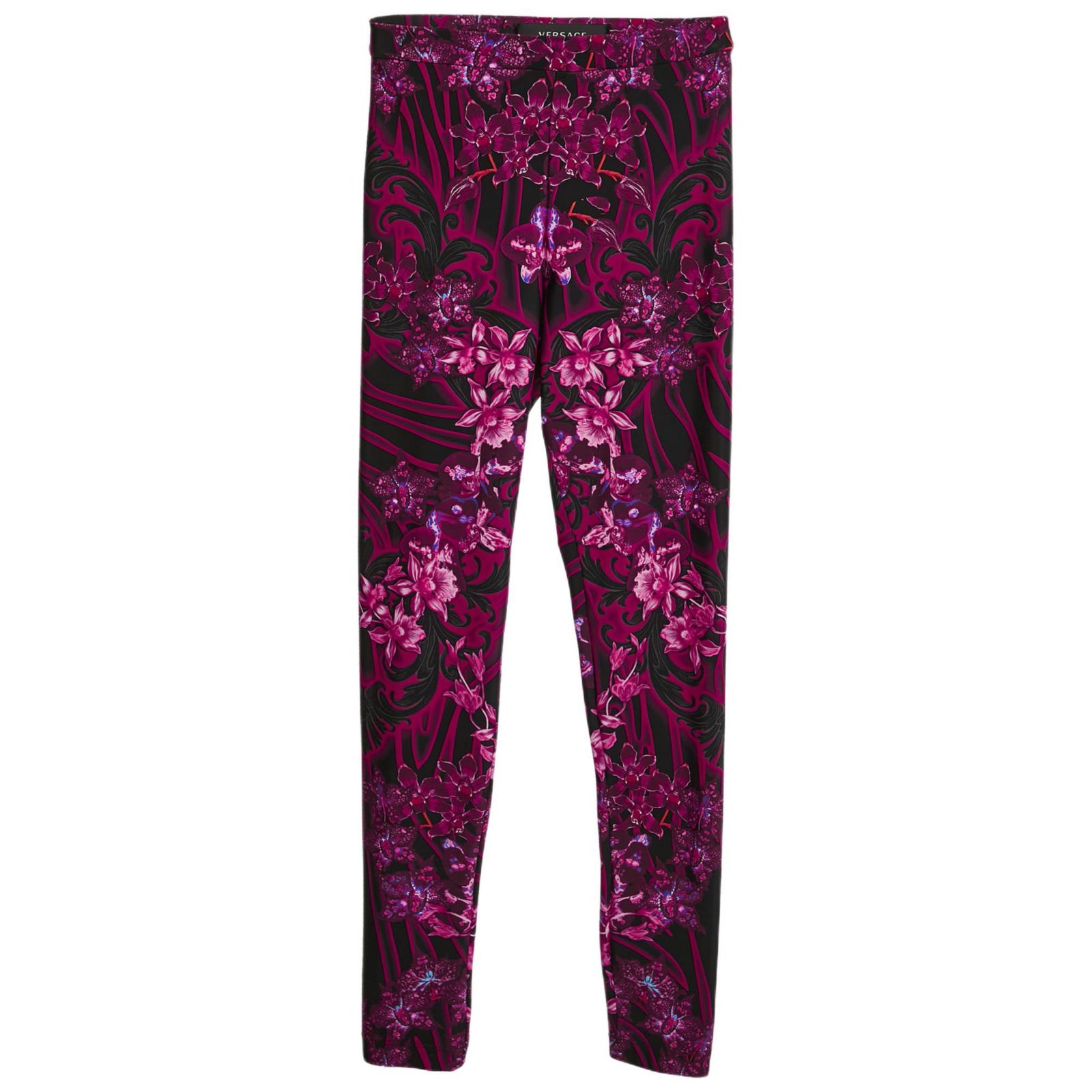 Женские леггинсы Pre-Owned Versace Pink/multicolor Printed Jersey Leggings