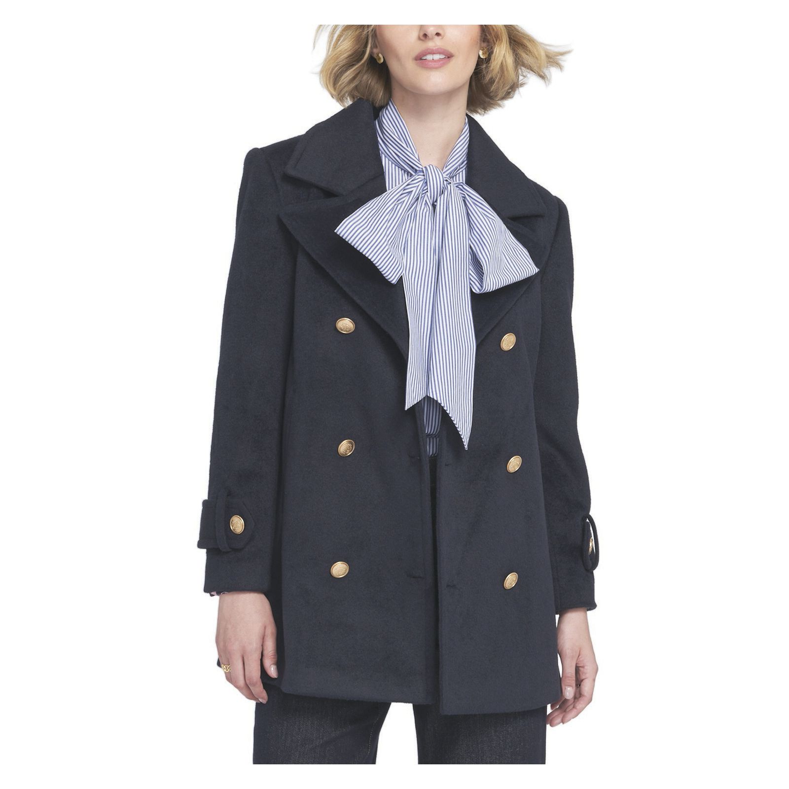 ELLE Collection Women's Melton Peacoat Coat