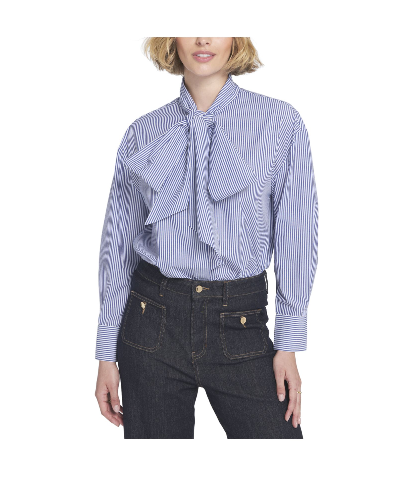 ELLE Collection Женский Striped Bow Shirt Blouse Top