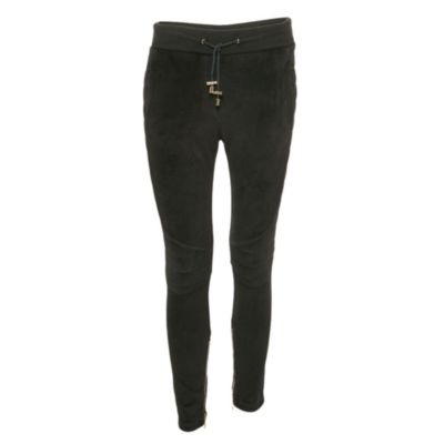 Pre-Owned Balmain Women's Black Velour Quilted Detail Pants