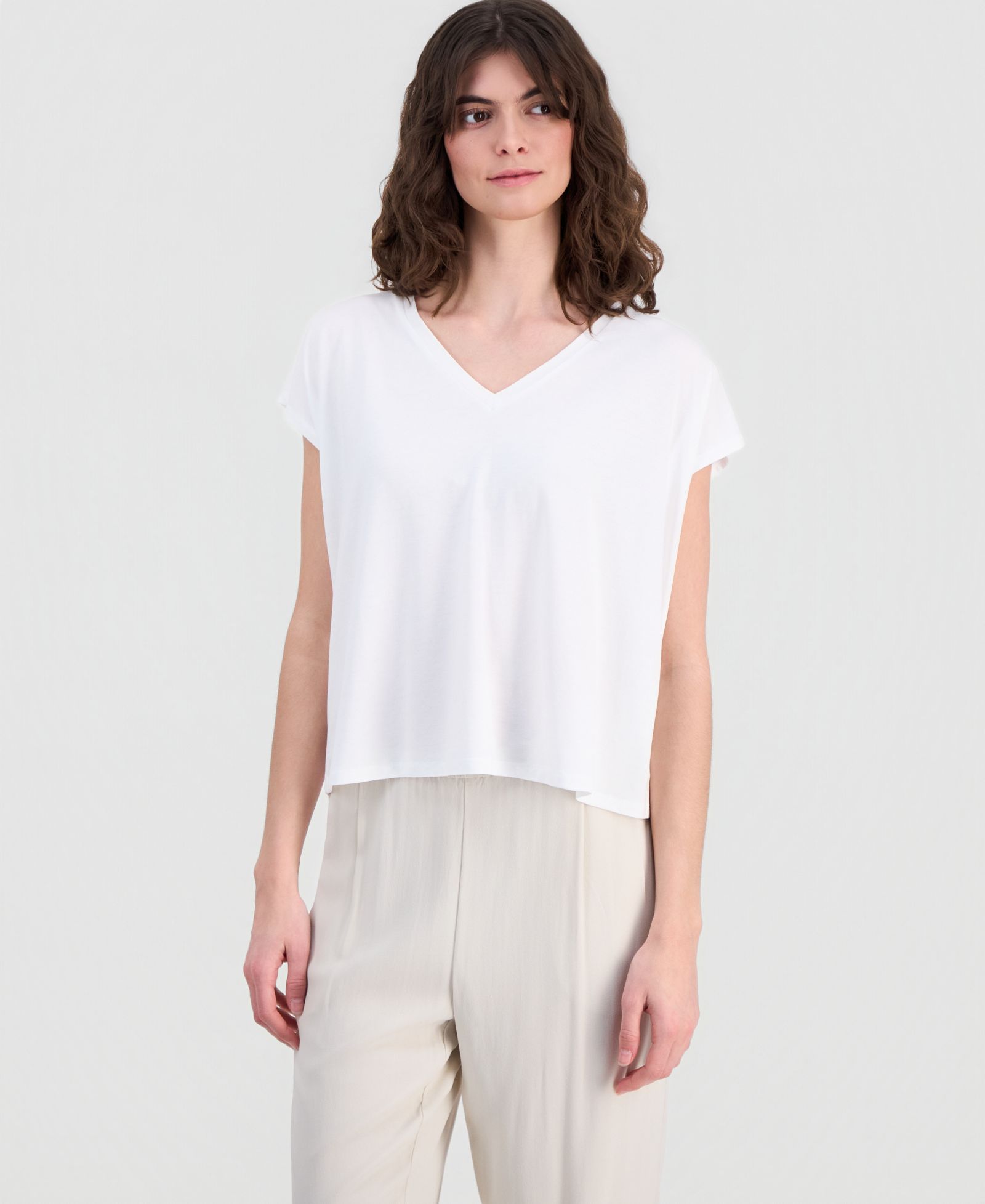 Eileen Fisher Women's Fine Jersey V-Neck Square Top