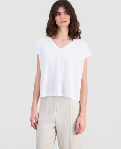 Женский топ Eileen Fisher Fine Jersey V-Neck Square
