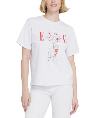 ELLE Collection Женская футболка с графическим принтом в цветочный узор
