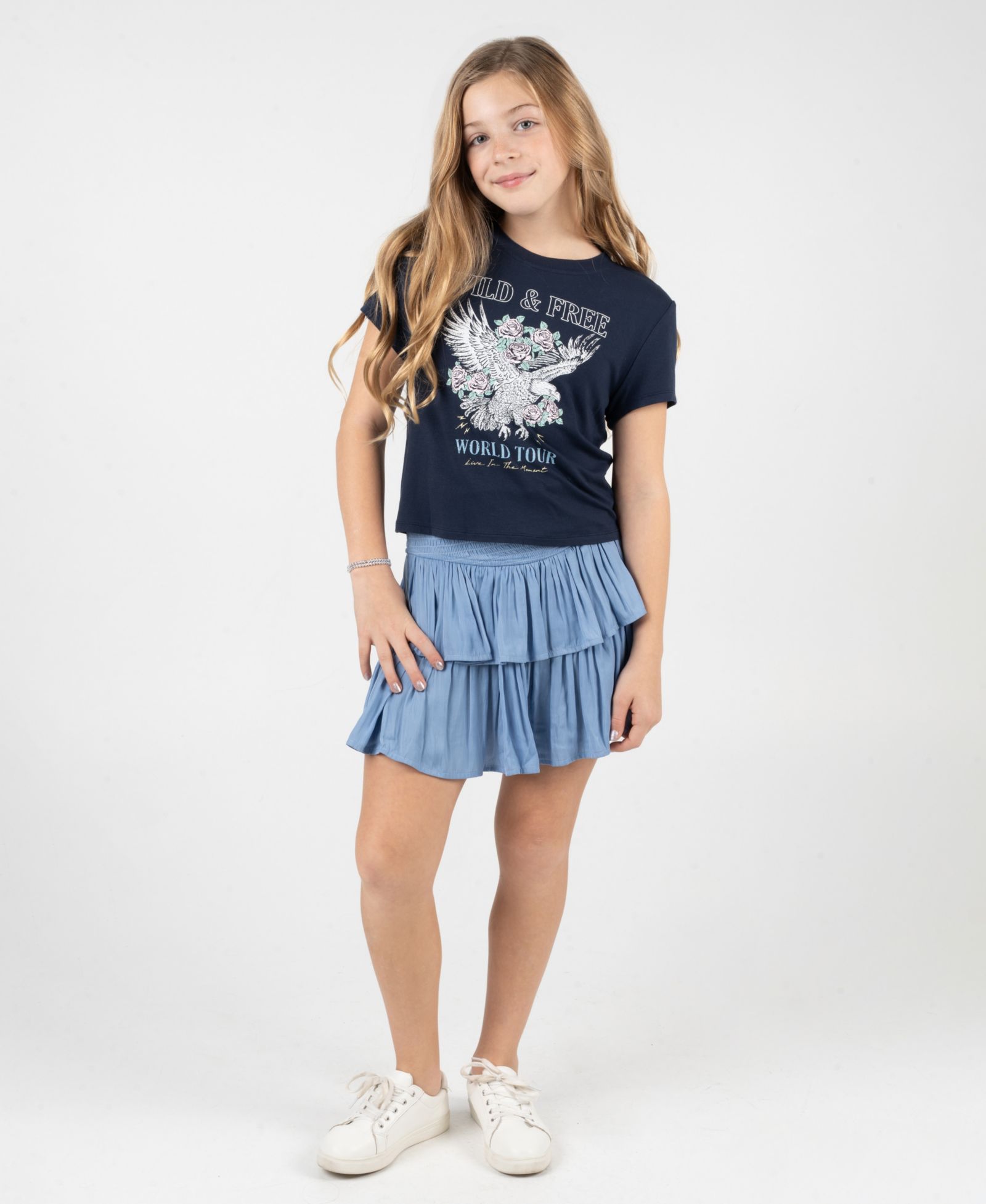 Комплект из футболки и шорт Tween Diva Girls' 7-12 Graphic Short-Sleeve T-Shirt and Skort, 2-Piece Set