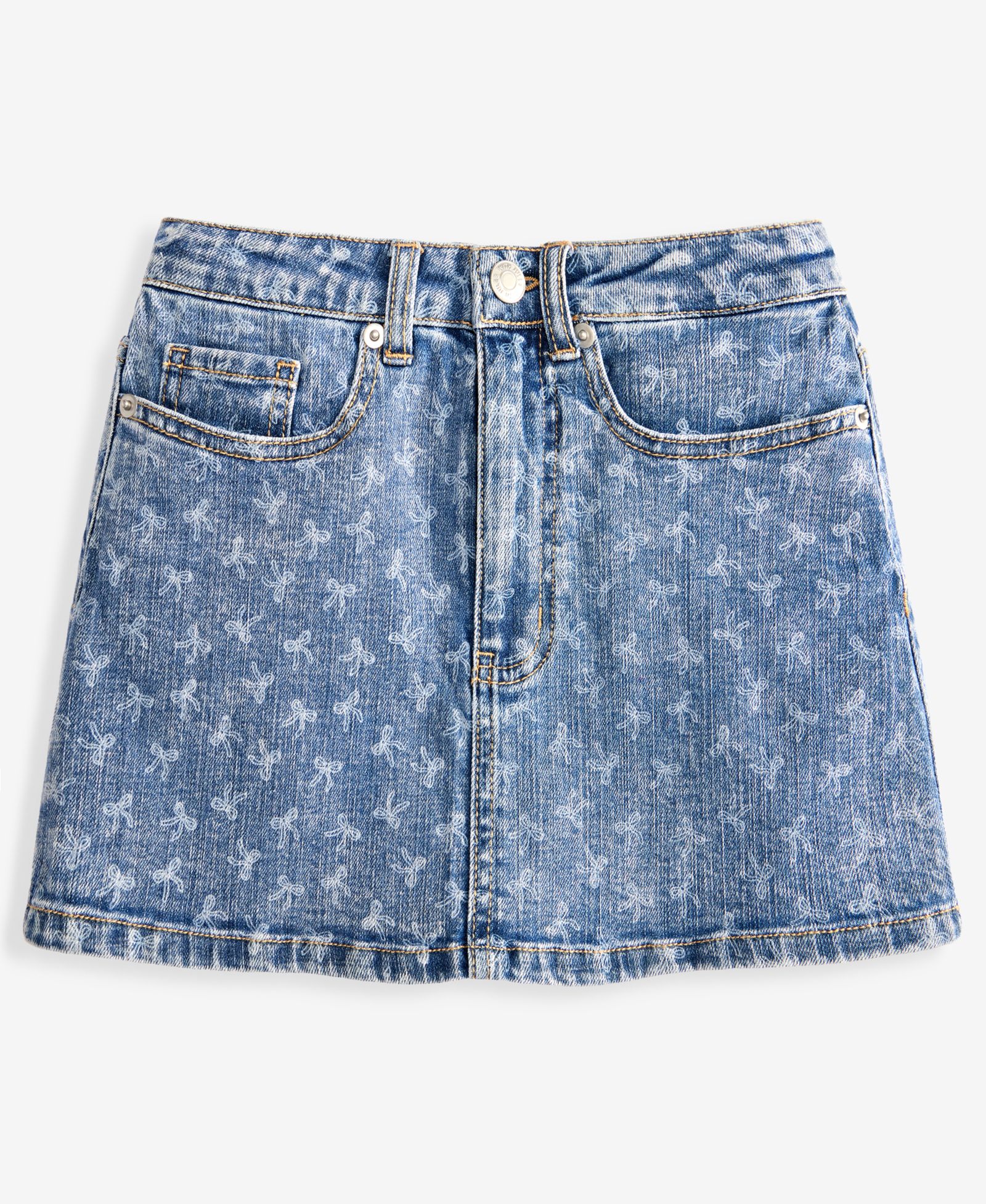 Детская джинсовая юбка With Jules Bow-Print 7-16