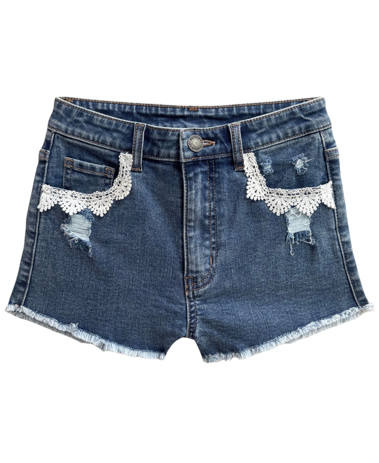 Джинсовые шорты With Jules Girls' 7-16 Lace-Trim Denim