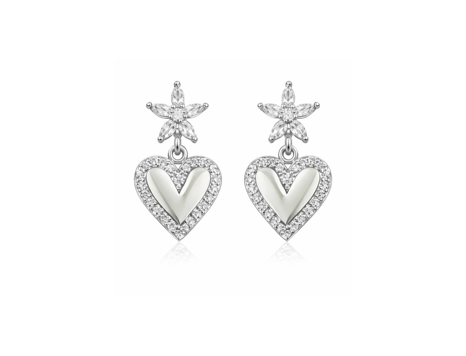Dloria Bloom Heart Drop Earrings