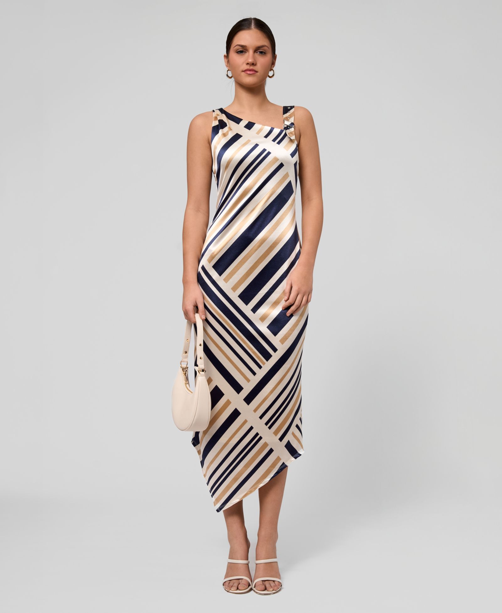 RACHEL Rachel Roy Women's Asymmetrical Neck Midi Dress