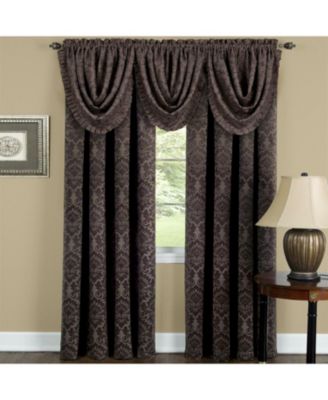 Kate Aurora 5 Piece Damask Thermal Blackout Rod Pocket Window Curtains & Valances Set