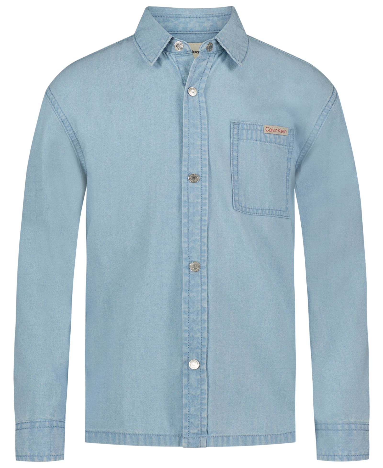 Calvin Klein Boys' 8-16 Chambray Long-Sleeve Woven Shirt