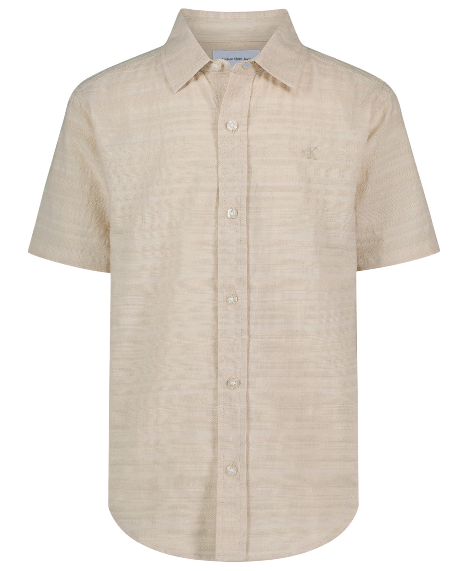 Calvin Klein Boys' 8-20 Texture Stripe Woven Short-Sleeve Shirt