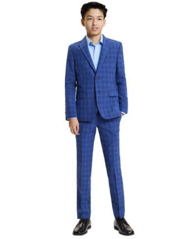Комплект из 2 предметов Kenneth Cole Reaction для мальчиков: куртка и брюки в клетку, Medium Blue