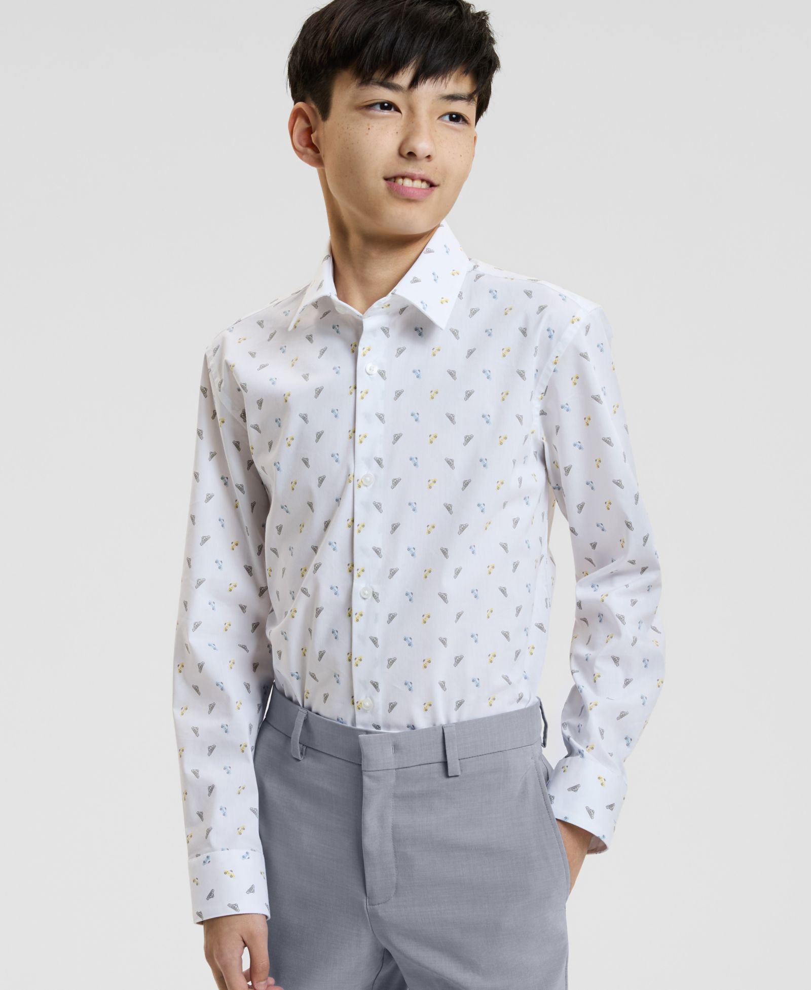 Kenneth Cole Reaction мужская рубашка City Scape Spread Collar для детей 8-20