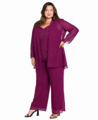Комплект из 3 предметов R & M Richards Plus Size: куртка, топ и брюки