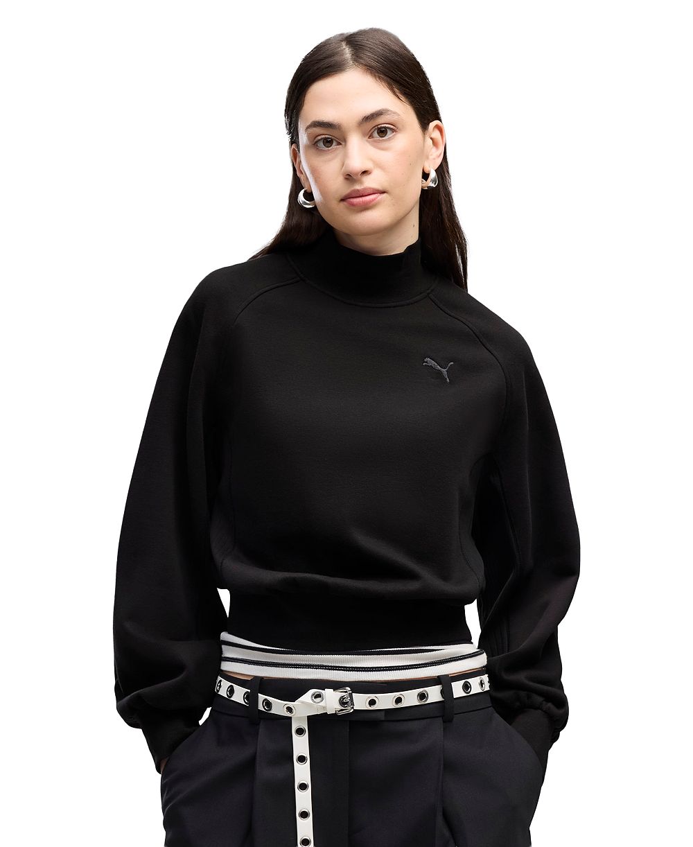 Puma Women's Relaxed Mock-Neck Long-Sleeve Top