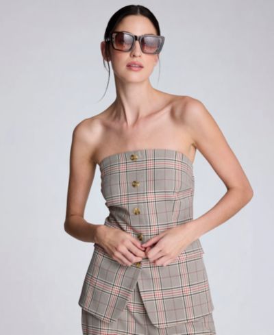 Kenneth Cole Женский жилет-рубашка без бретелей с пуговицами