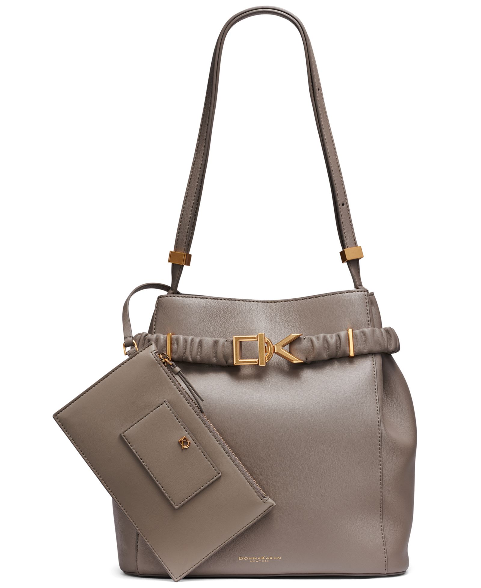 Donna Karan New York Gingham Medium Bucket Bag
