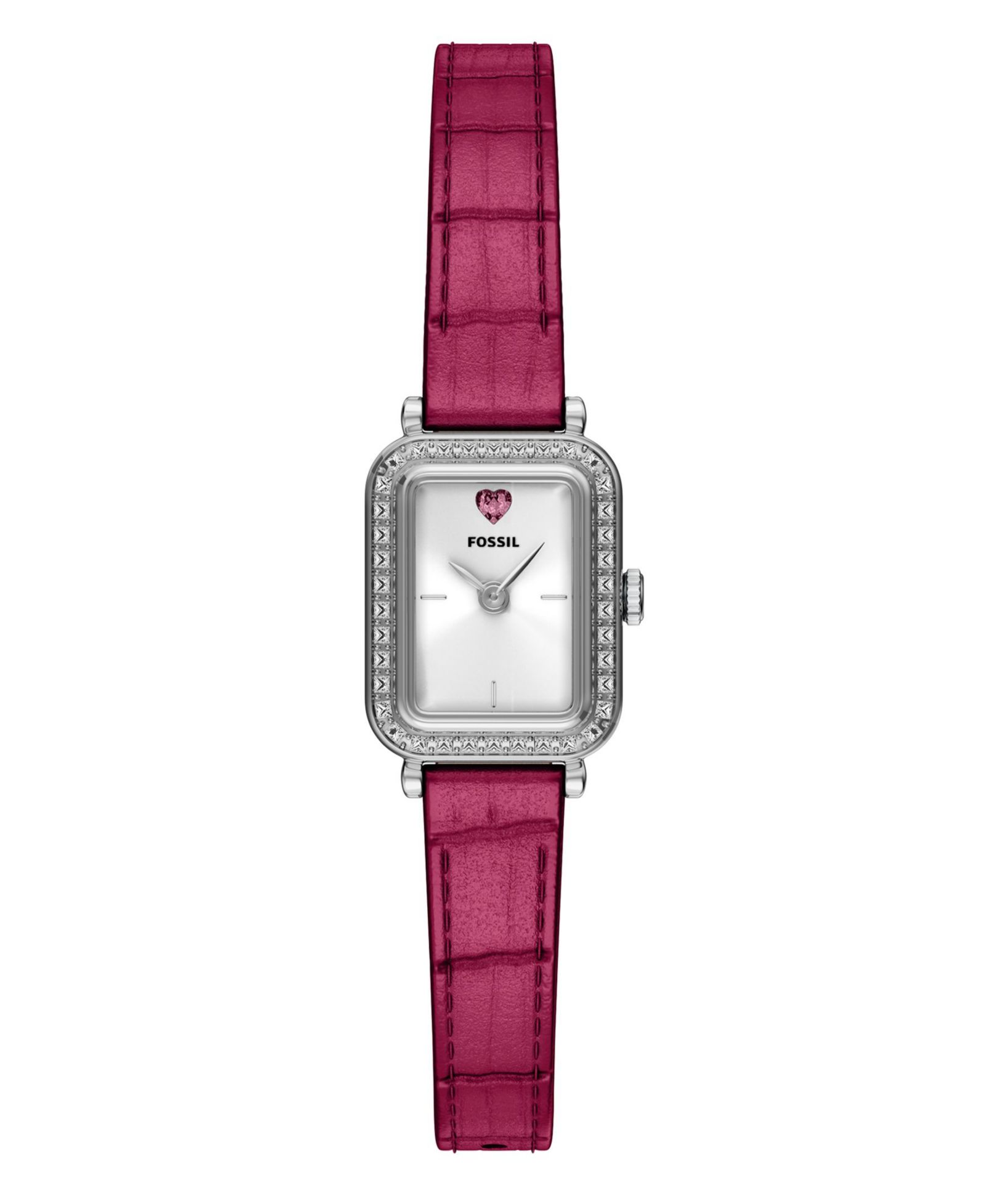 Fossil Женские часы Raquel Two-Hand Pink Leather, 18mm