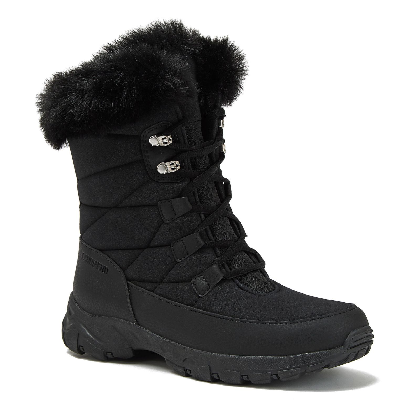 Lands' End Women's Wide Width Expedition Trail Waterproof Lace Up Snow Boots