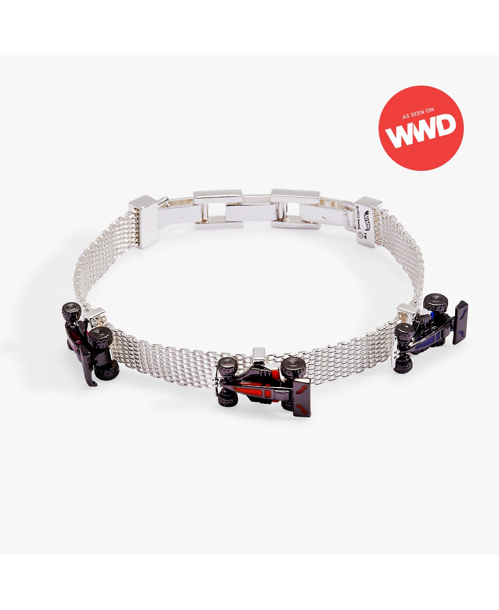 Hot Wheels Moveable Racecar Mesh Bracelet