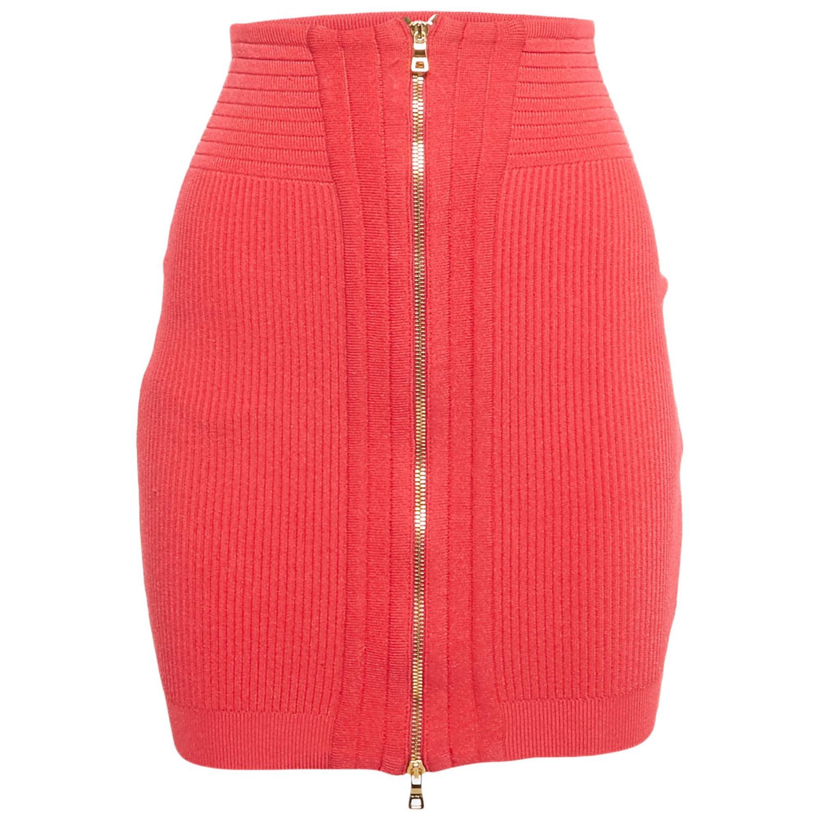 Pre-Owned Balmain Women's Pink Stretch Knit Mini Skirt