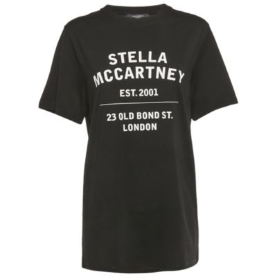Stella McCartney Женская футболка из хлопка с принтом 23 Old Bond Street London, б/у