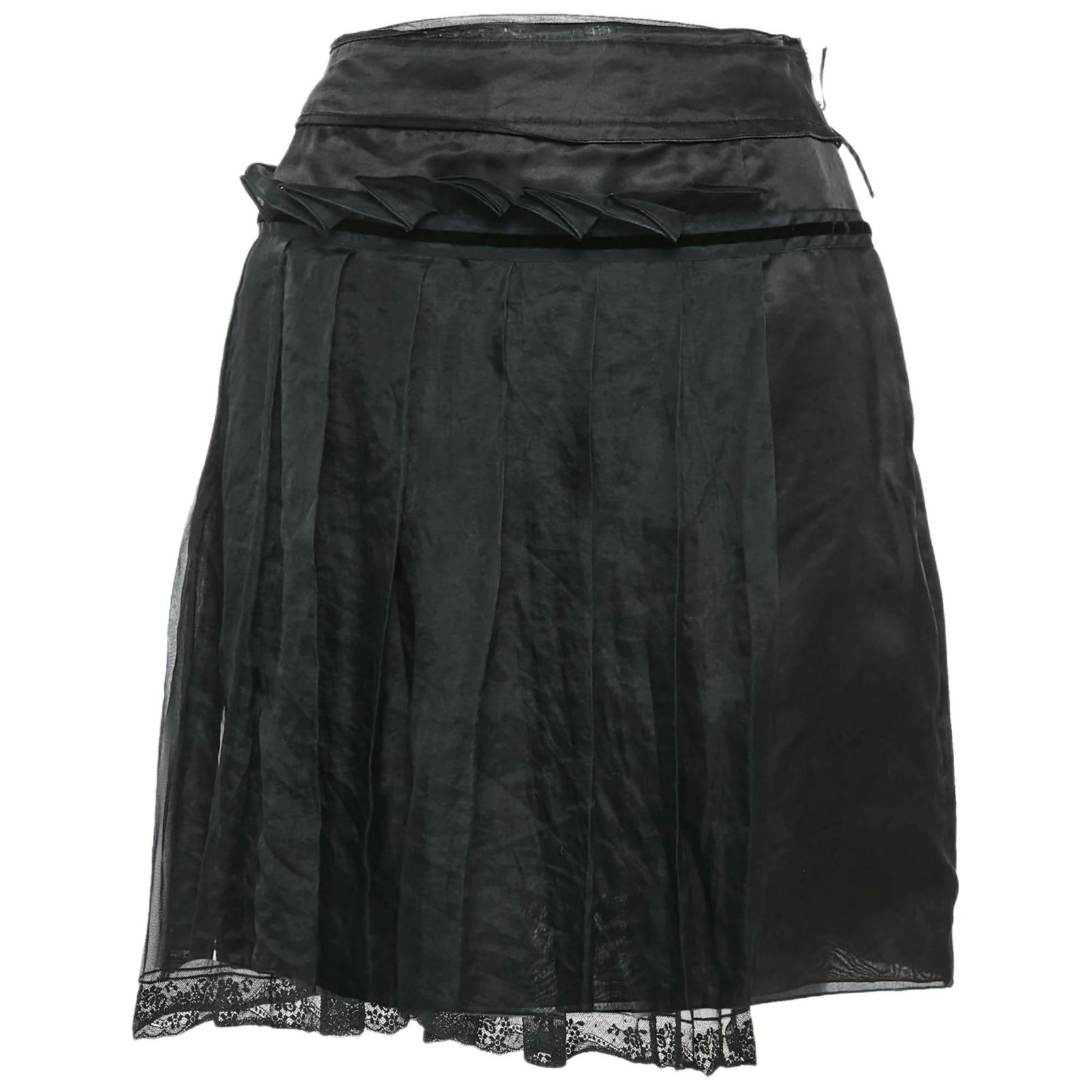Б/у мини-юбка Dolce & Gabbana Women's Black Crepe Pleated
