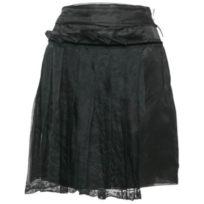 Pre-Owned Dolce & Gabbana Women's Pre-Owned Dolce and Gabbana Black Crepe Pleated Mini Skirt
