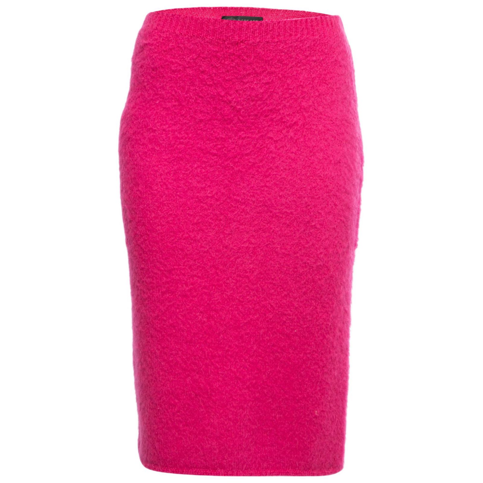Pre-Owned Versace Women's Hot Pink Mohair Blend Knit Pencil Skirt