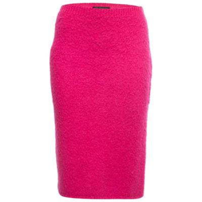 Pre-Owned Versace Women's Hot Pink Mohair Blend Knit Pencil Skirt